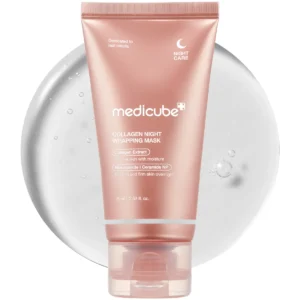 medicube 包装面膜胶原蛋白隔夜去角质面膜 | 弹性和保湿护理,减少松弛和暗沉 | 用于发光皮肤的水解胶原蛋白 | 韩国皮肤护理,2.53 液体盎司